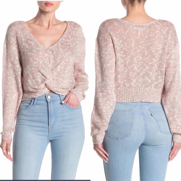 NWT BCBG Pink Twist Know Crop Sweater XS - Picture 7 of 7